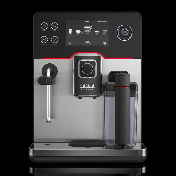 Gaggia Accademia Stål Espressomaskin Inkl. Proff Mjölkkanna 0,5L & 6kg Rigtig Kaffe Crema Intenso