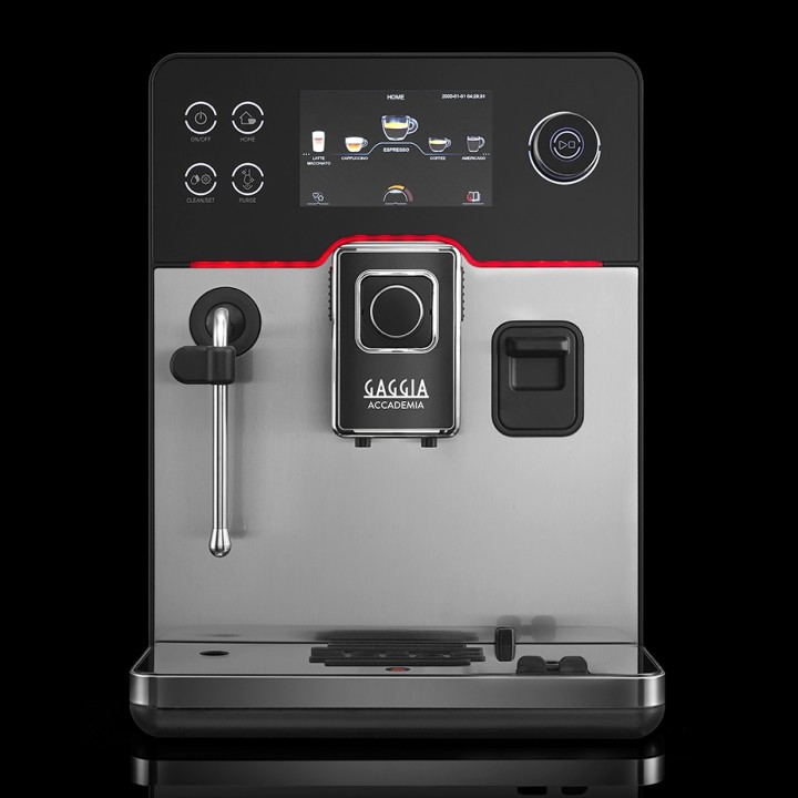 Gaggia Accademia Stål Espressomaskin Inkl. Proff Mjölkkanna 0,5L & 6kg Rigtig Kaffe Crema Intenso