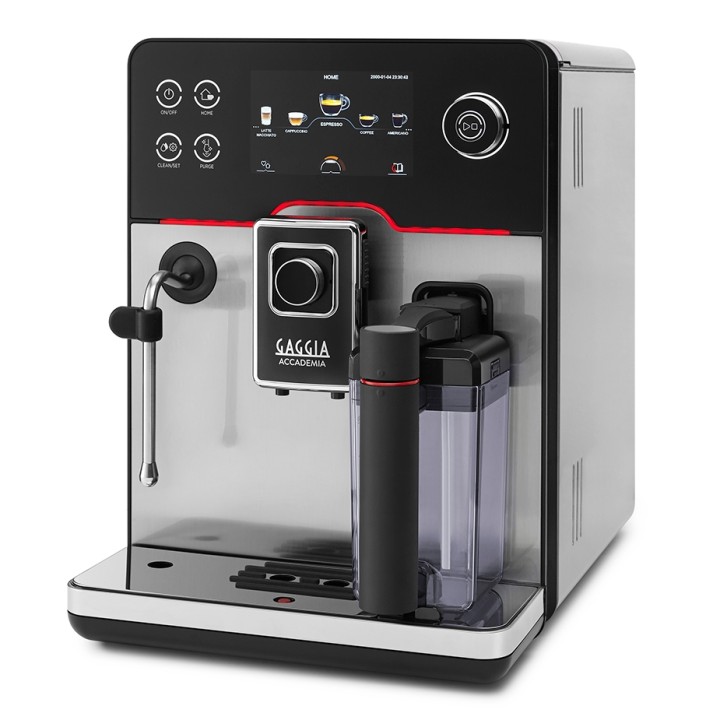 Gaggia Accademia Stål Espressomaskin Inkl. Proff Mjölkkanna 0,5L & 6kg Rigtig Kaffe Crema Intenso