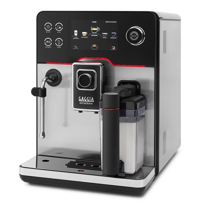 Gaggia Accademia Stål Espressomaskin Inkl. Proff Mjölkkanna 0,5L & 6kg Rigtig Kaffe Crema Intenso