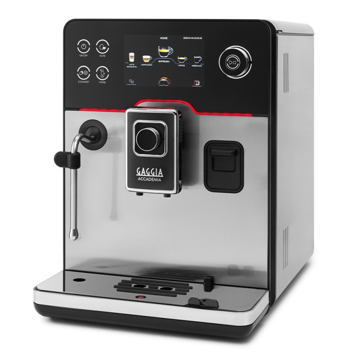Gaggia Accademia Stål Espressomaskin Inkl. Proff Mjölkkanna 0,5L & 6kg Rigtig Kaffe Crema Intenso