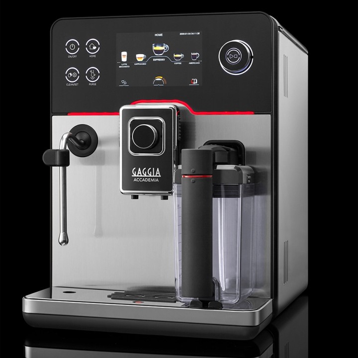 Gaggia Accademia Stål Espressomaskin Inkl. Proff Mjölkkanna 0,5L & 6kg Rigtig Kaffe Crema Intenso