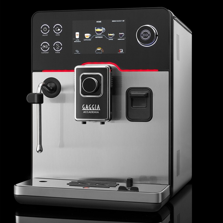 Gaggia Accademia Stål Espressomaskin Inkl. Proff Mjölkkanna 0,5L & 6kg Rigtig Kaffe Crema Intenso