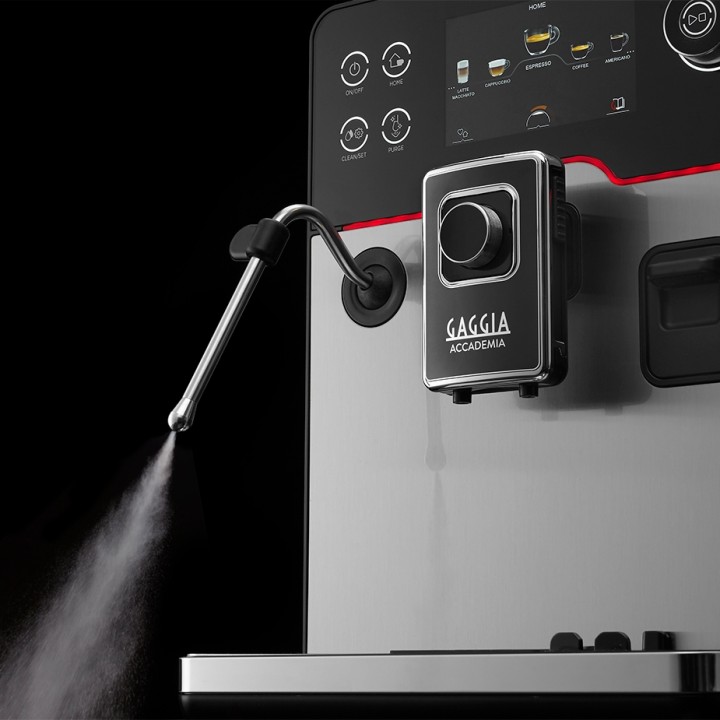 Gaggia Accademia Stål Espressomaskin Inkl. Proff Mjölkkanna 0,5L & 6kg Rigtig Kaffe Crema Intenso