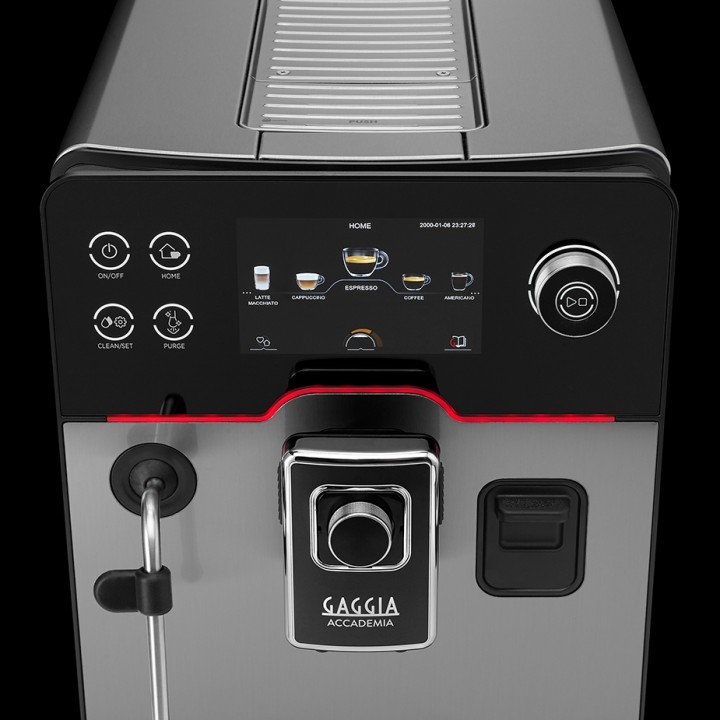 Gaggia Accademia Stål Espressomaskin Inkl. Proff Mjölkkanna 0,5L & 6kg Rigtig Kaffe Crema Intenso