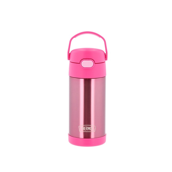 Funtainer Drickflaska med sugrör 355 ml Rosa