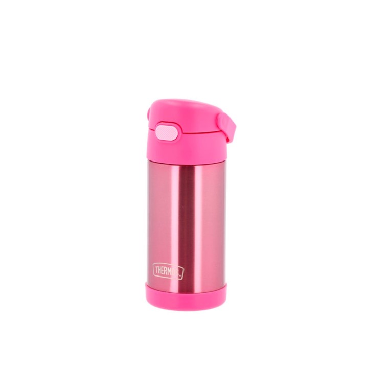Funtainer Drickflaska med sugrör 355 ml Rosa