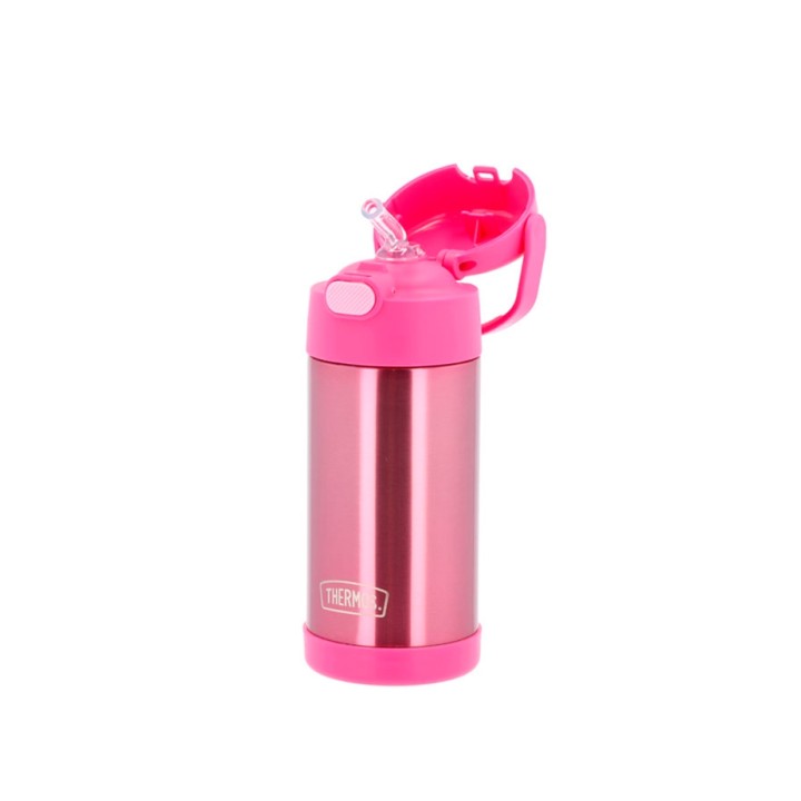 Funtainer Drickflaska med sugrör 355 ml Rosa