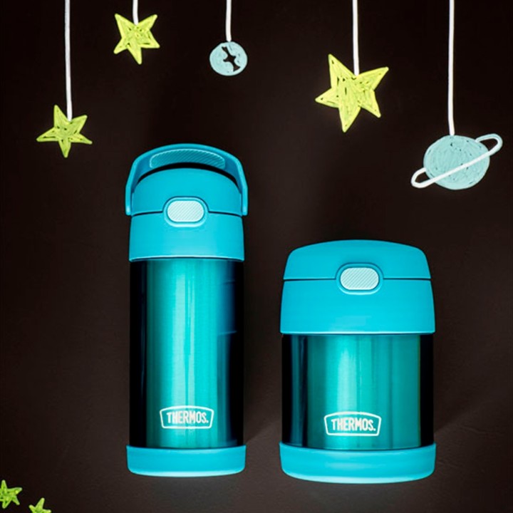 Funtainer Drickflaska med sugrör 355 ml Teal