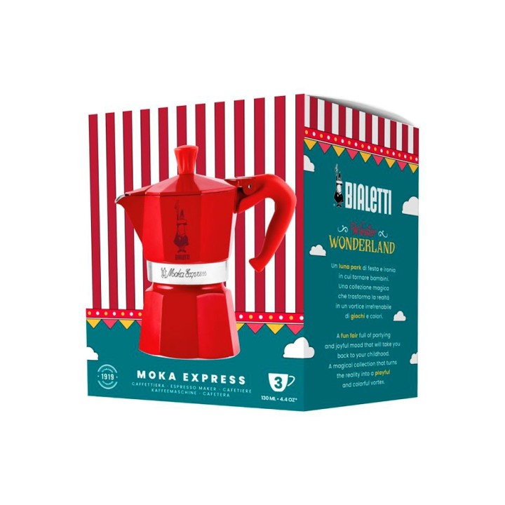 Bialetti Moka Express 3 Kopp. Mokkabryggare Röd – Winter Wonderland Limited Edition