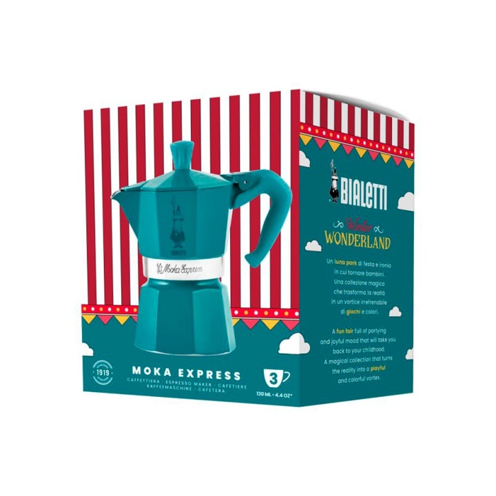 Bialetti Moka Express 3 Kopp. Mokkabryggare Turkos – Winter Wonderland Limited Edition