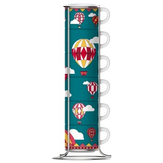 Bialetti Espressomugg 8 cl Inkl. Stativ 6 st Balloons Winter Wonderland Limited Edition