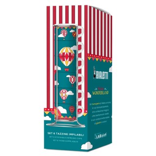 Bialetti Espressomugg 8 cl Inkl. Stativ 6 st Balloons Winter Wonderland Limited Edition