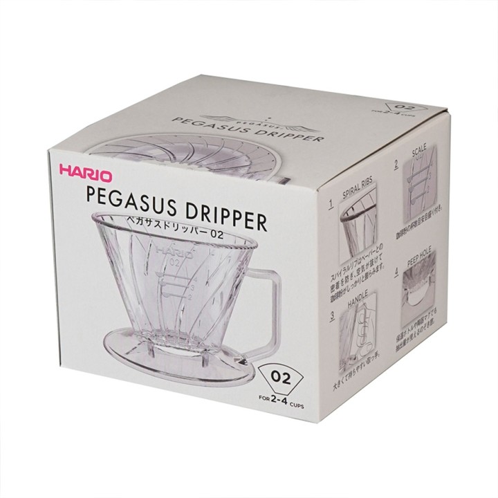 Hario Pegasus Plastik Dripper Transparent 2 Kop.