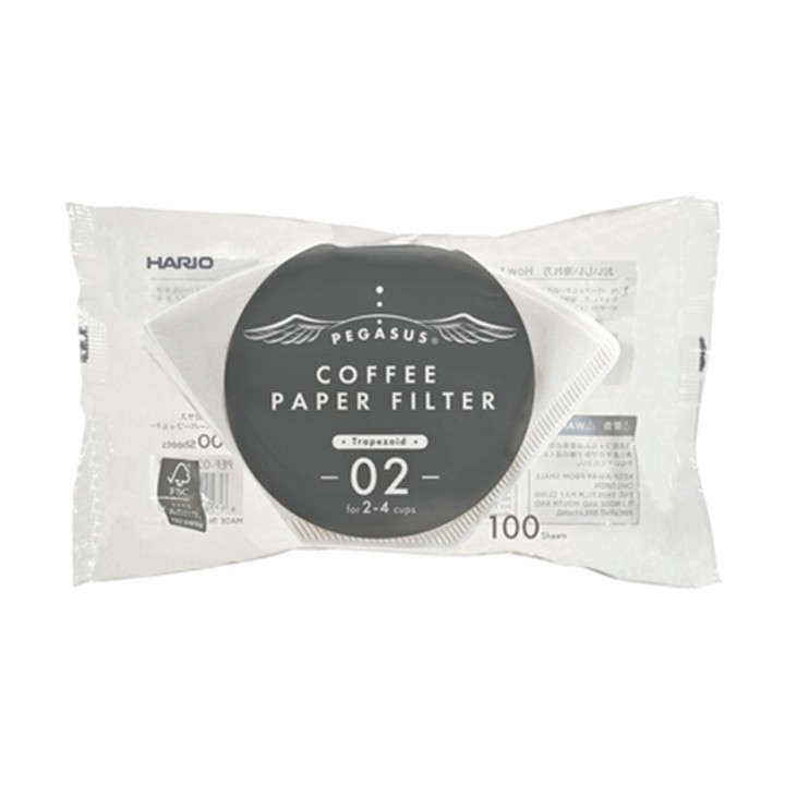 Hario Pegasus Pappersfilter 02 Vit 100 St.