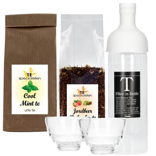 Hario Filter-In 0,75 L Isbryggare Ljusgrå med 2 glas Inkl. Cool Mint Örtte 80g & Rooibos Rabarber & Jordgubb Te 100g Hario Filter-In 0,75 L Isbryggare Ljusgrå med 2 glas Inkl. Cool Mint Örtte 80g & Rooibos Rabarber & Jordgubb Te 100g