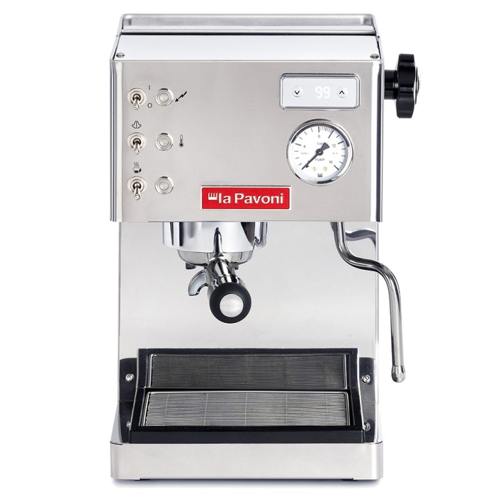 La Pavoni Casa Bar PID Stål LPMCBS02EU Espressomaskin Inkl. Eureka Mignon Turbo Krom Espressokvarn