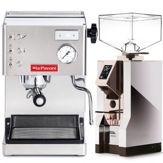 La Pavoni Casa Bar PID Stål LPMCBS02EU Espressomaskin Inkl. Eureka Mignon Turbo Krom Espressokvarn