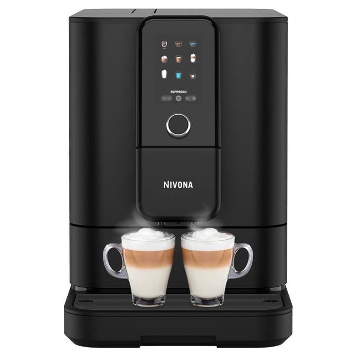 Nivona NIVO 8101 Svart Espressomaskin Inkl. Inkl. Avkalkning, Kalkfilter, Mjölkrengöring, Rengöringstabletter & 1 kg Kaffe