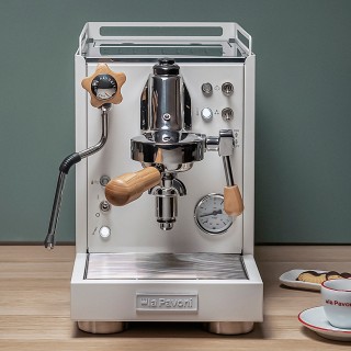 La Pavoni Mini Cellini Vit LPSMCW01EU Espressomaskin Inkl. Prosumer Chrome LPGGRI01EU Espressokvarn