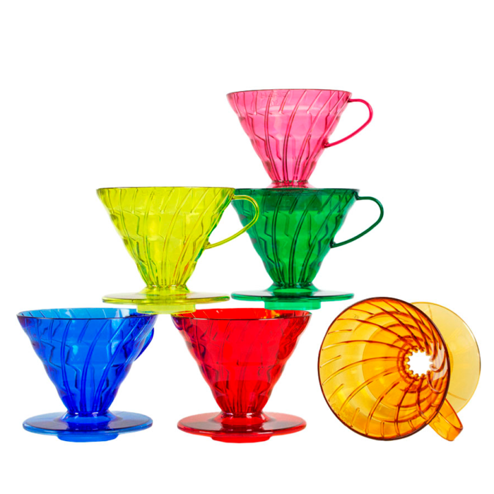 Hario V60 Dripper Gul 2 Koppar. Inkl. Filter
