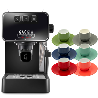 Gaggia Espresso Evolution Svart Espressomaskin Inkl. Club House Maniko Espresso 7 Stsso Evolution Svart Espressomaskin
