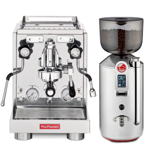La Pavoni New Botticelli Evolution LPSBVS03EU Espressomaskin Inkl. Prosumer Chrome LPGGRI01EU Espressokvarn
