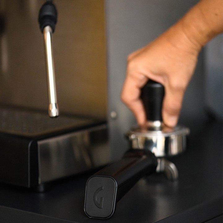 Gaggia Classic GT Stål Espressomaskin Inkl. Gaggia MDF 55 Chrome Espressokvarn & House of Barista Knockbox