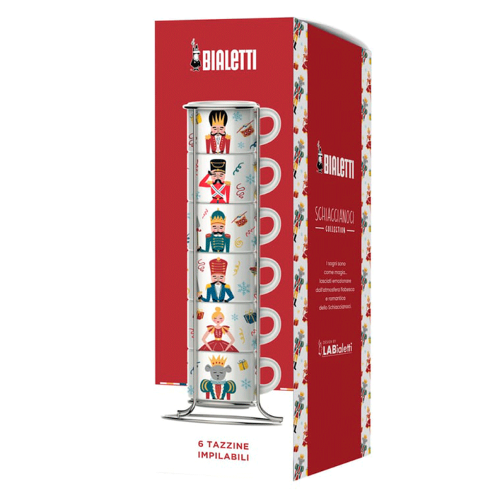 Bialetti Nötknäpparen Espressokoppar 9 cl inkl. hållare 6 st
