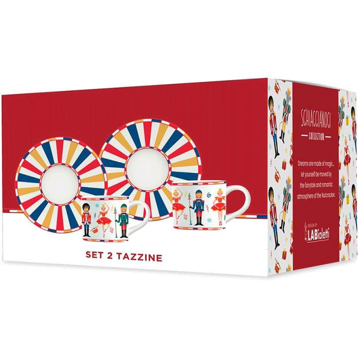Bialetti Nötknäpparen Espressokoppar inkl. Fat 2 st 8 cl