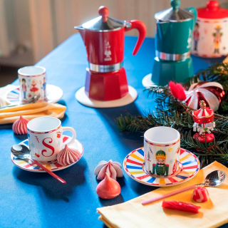 Bialetti Nötknäpparen Espressokoppar inkl. Fat 2 st 8 cl
