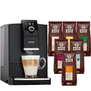 Nivona NICR 790 Matt Svart Espressomaskin Inkl. 8x400g Rigtig Kaffe Organic