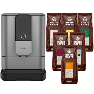 Nivona NIVO 8103 Titanium Espressomaskin Inkl. 8x400g Organic Rigtig Kaffe