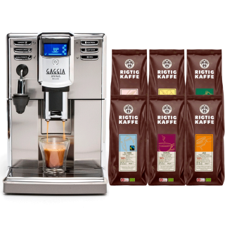 Gaggia Anima Deluxe Stål/Svart Inkl. 8x400g Organic Rigtig Kaffe