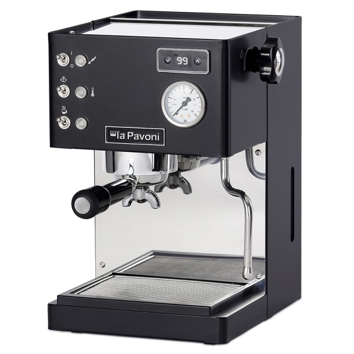 La Pavoni Casa Bar PID Svart LPMCBN02EU Espressomaskin Inkl. Ascaso i-Mini I2 Polerad Aluminium Espressokvarn