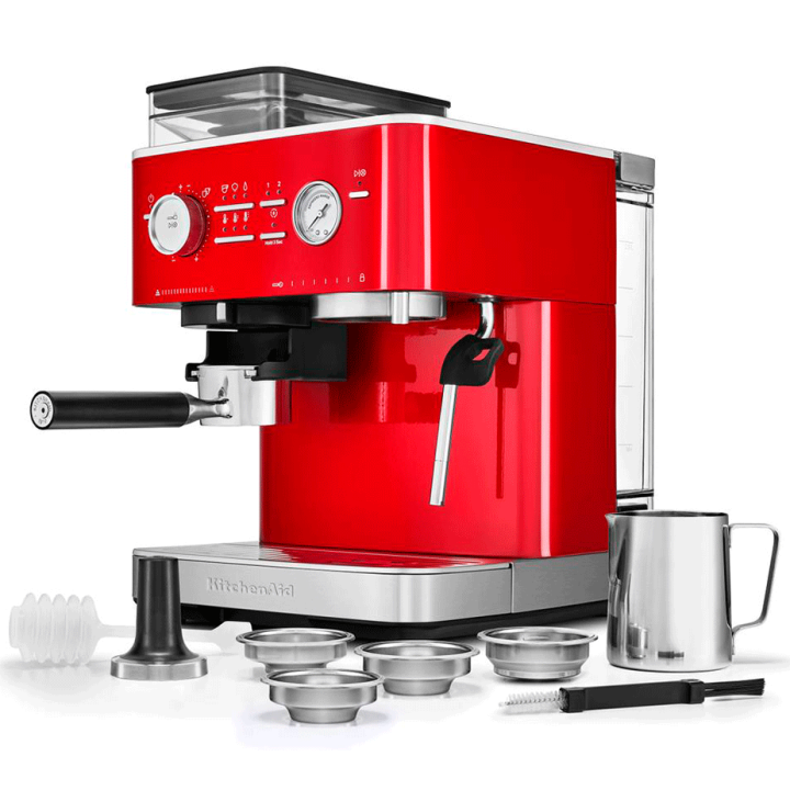 KitchenAid Semiautomatisk Espressomaskin inkl. Kvarn Röd