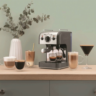 Dualit 3 in 1 espressomaskin Inkl. House of Barista Deluxe Kaffekvarn & Mjölkkanna