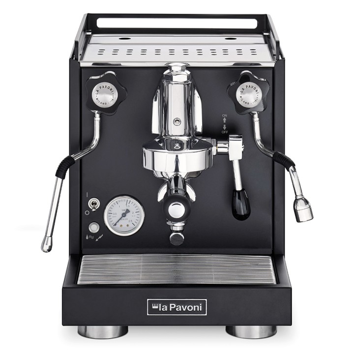 La Pavoni New Cellini Classic Svart LPSCCB01EU Espressomaskin inkl. Eureka Mignon Libra Krom/Mattsvart Espressokvarn