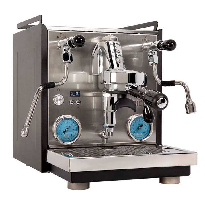 Profitec RIDE Espressomaskin Inkl. Eureka Mignon Libra 65 Krom/Mattsvart Kaffekvarn, Knockbox & Mjölkkanna 0,5L