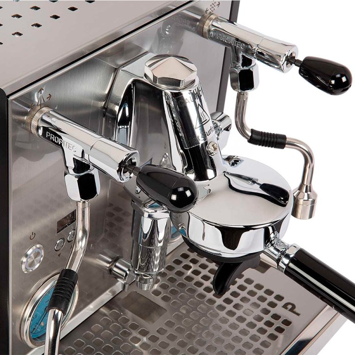 Profitec RIDE Espressomaskin Inkl. Eureka Mignon Libra 65 Krom/Mattsvart Kaffekvarn, Knockbox & Mjölkkanna 0,5L