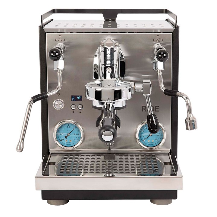 Profitec RIDE Espressomaskin Inkl. Eureka Mignon Libra 65 Krom/Mattsvart Kaffekvarn, Knockbox & Mjölkkanna 0,5L