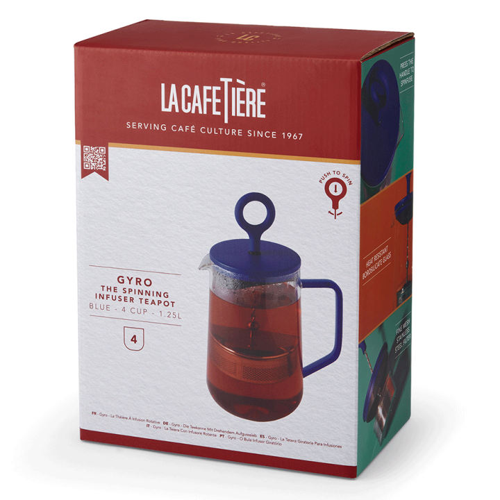 La Cafetière Gyro Spinfuser 1,25 L Tebryggare Blå/Glas