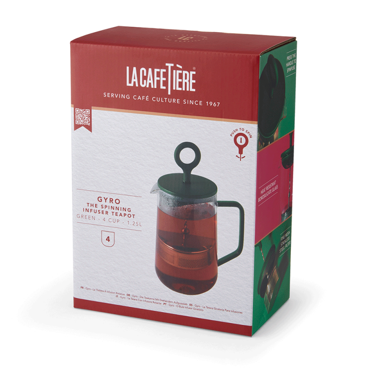 La Cafetière Gyro Spinfuser 1,25 L Tebryggare Grön/Glas