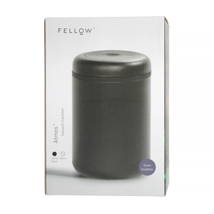 Fellow Atmos Vakuum Kaffebehållare Svart 1,2 L 2 st Inkl. 2x500g Rigtig Kaffe Espresso & Espresso Latte