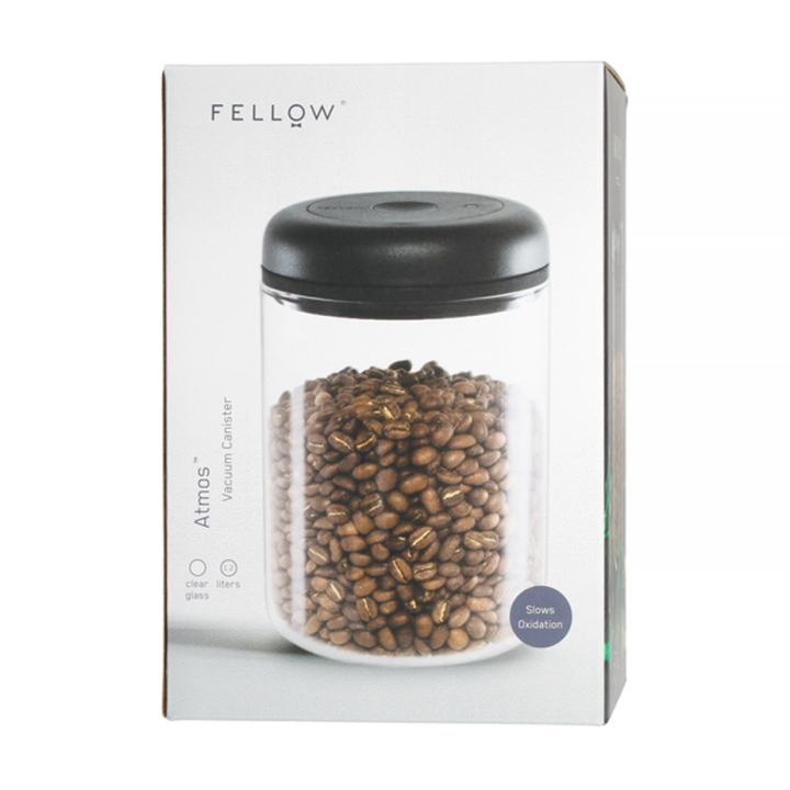 Fellow Atmos Vakuum Kaffebehållare 1,2 L 2 st Inkl. 2x500g Rigtig Kaffe Espresso & Espresso Latte