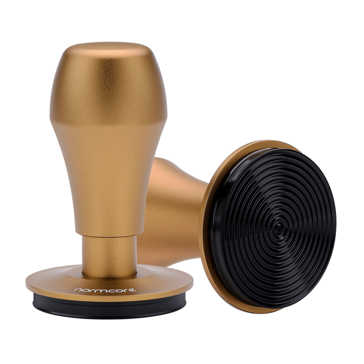 Normcore V4 Tamper med Fjäder, Räfflor & Titaniumbeläggning 58 mm Special Version Guld