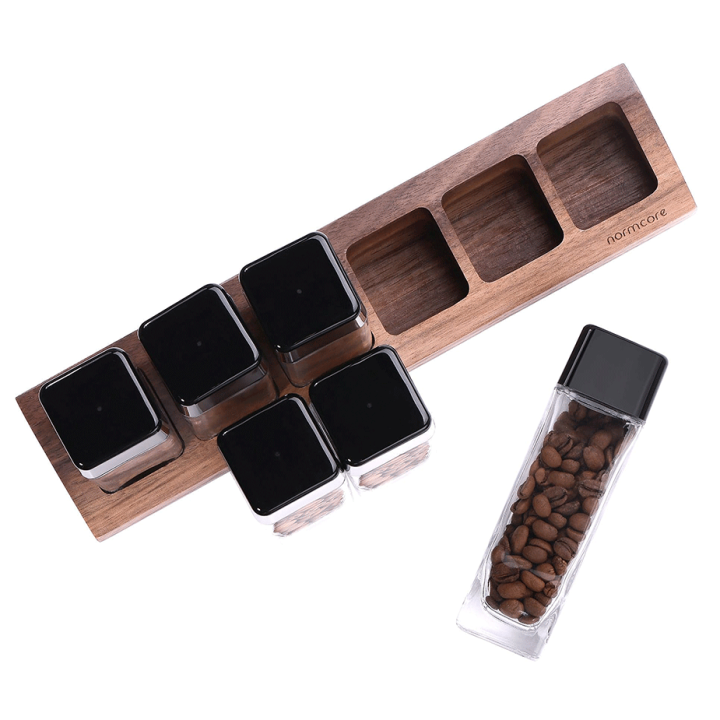Normcore Kaffebönsset 6 st med Hållare Valnöt