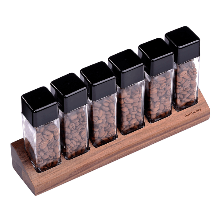 Normcore Kaffebönsset 6 st med Hållare Valnöt