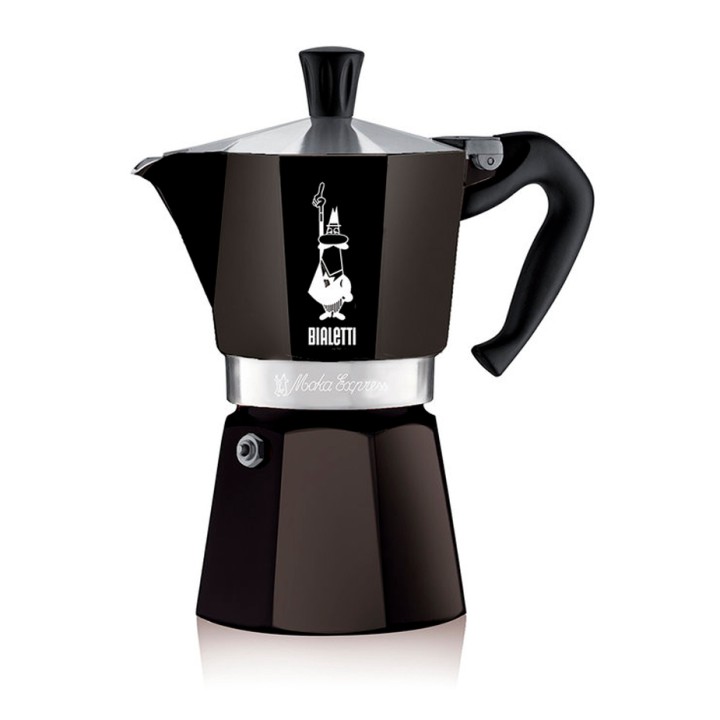 Bialetti Moka Express 6 Koppar. Espressokanna Svart