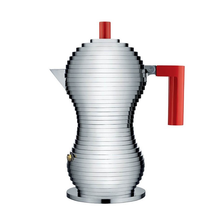Alessi Pulcina 3 Kop. Espressokanna Röd